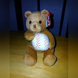 TY Baseball Beanie Baby Bear